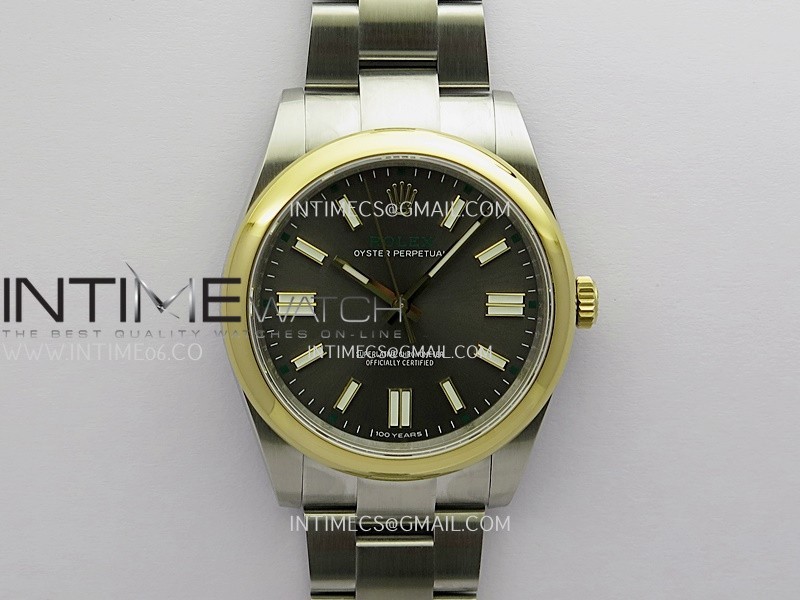 Oyster Perpetual 41mm 134303 904L SS/YG QF 1:1 Best Edition Gray Dial On SS Bracelet SH3230