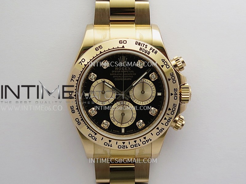 Daytona 126505 RG Gain Weight 3WF 1:1 Black Dial RG Subdial Diamond Marker On Oyster Bracelet SH4131 (Free Sprung)