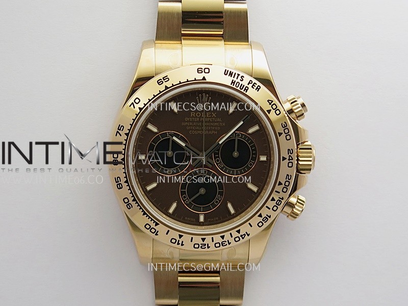 Daytona 126505 RG Gain Weight 3WF 1:1  Brown Dial Stick Marker On Oyster Bracelet SH4131 (Free Sprung)