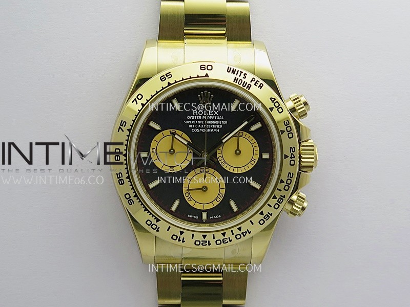 Daytona 126508 YG Gain Weight 3WF 1:1 Black Dial Gold Subdial Stick Marker On Oyster Bracelet SH4131 (Free Sprung)