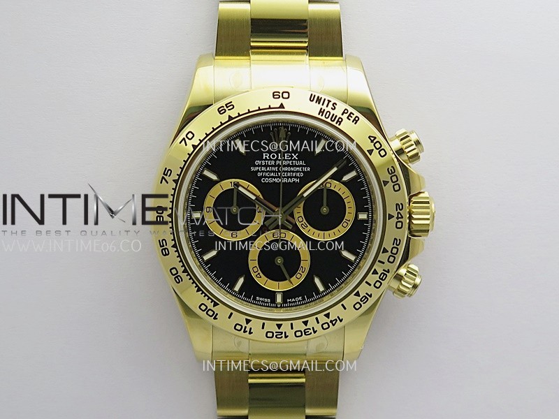 Daytona 126508 YG Gain Weight 3WF 1:1 Black Dial Stick Marker On Oyster Bracelet SH4131 (Free Sprung)