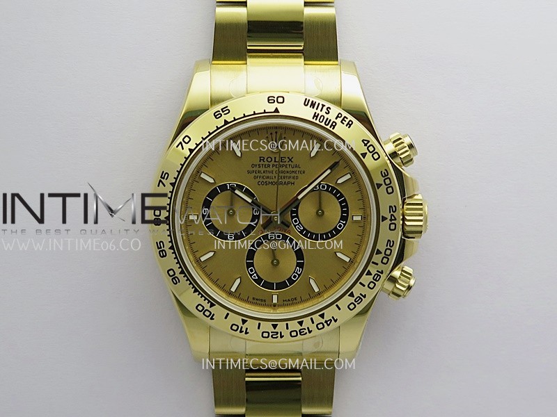 Daytona 126508 YG Gain Weight 3WF 1:1 Gold Dial Stick Marker On Oyster Bracelet SH4131 (Free Sprung)