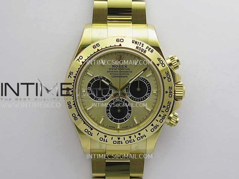 Daytona 126508 YG Gain Weight 3WF 1:1 Gold Dial Black Subdial Stick Marker On Oyster Bracelet SH4131 (Free Sprung)