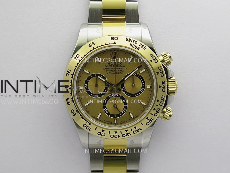 Daytona 126503 SS/YG Gain Weight 3WF 1:1 Gold Dial Stick Marker On Oyster Bracelet JH4131 (Free Sprung)