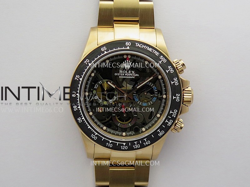 Daytona Montoya RG SONIC Best Edition Carbon Bezel Skeleton Dial On YG Oyster Bracelet SA4130