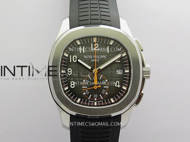 Aquanaut 5968 SS DDF 1:1 Best Edition Gray Dial On Black Rubber Strap A520