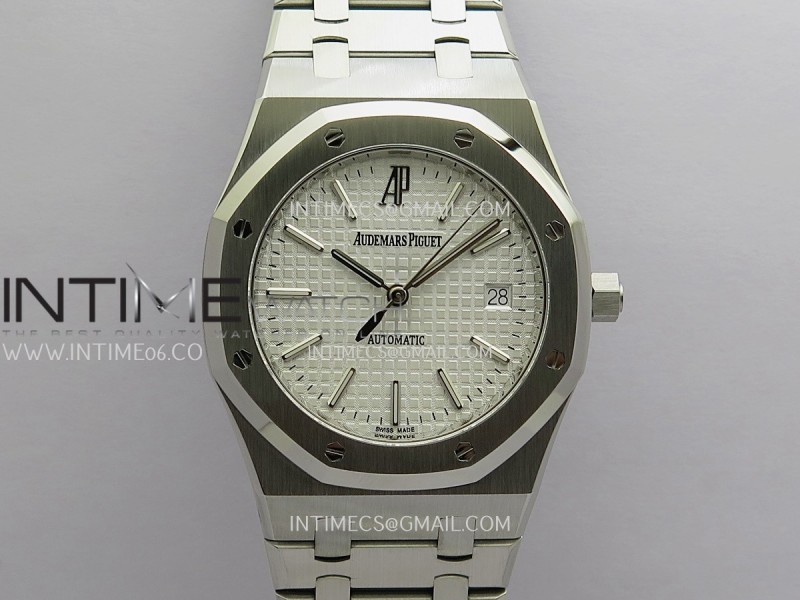 Royal Oak 39mm 15300 SS ZF 1:1 Best Edition Silver Textured Dial on SS Bracelet SA3120 Super Clone