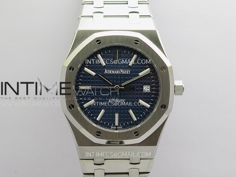 Royal Oak 39mm 15300 SS ZF 1:1 Best Edition Blue Textured Dial on SS Bracelet SA3120 Super Clone