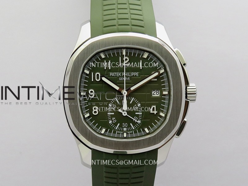 Aquanaut 5968 SS DDF 1:1 Best Edition Green Dial On Green Rubber Strap A520