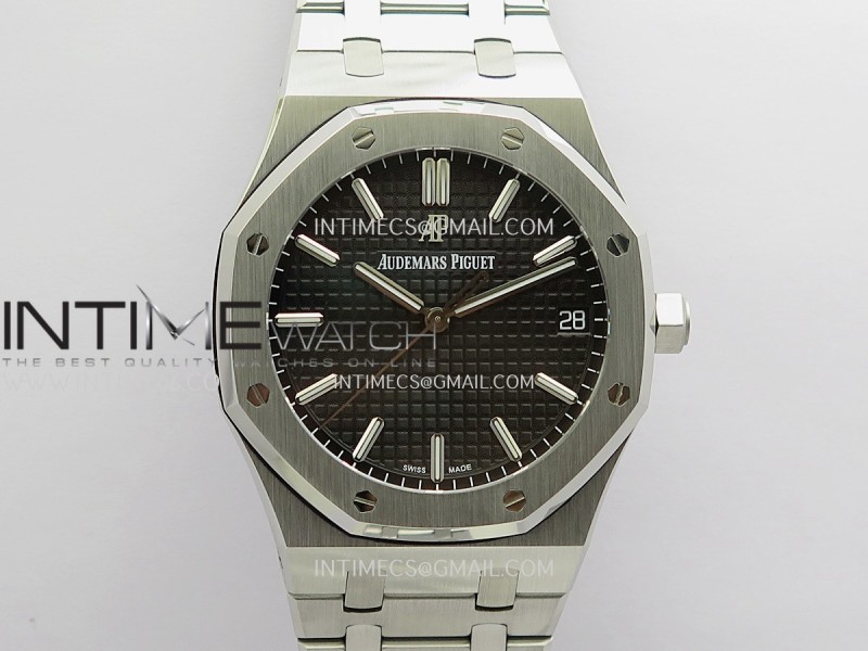 Royal Oak 41mm 15500 SS JF 1:1 Best Edition Black Dial On SS Bracelet Super Clone DD4302 (Free Sprung Look)
