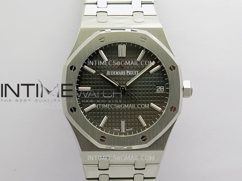 Royal Oak 41mm 15500 SS JF 1:1 Best Edition Gray Dial On SS Bracelet Super Clone DD4302 (Free Sprung Look)