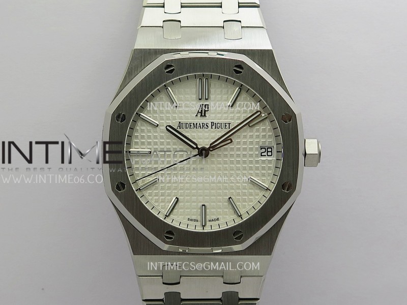 Royal Oak 41mm 15500 SS JF 1:1 Best Edition Silver Dial On SS Bracelet Super Clone DD4302 (Free Sprung Look)