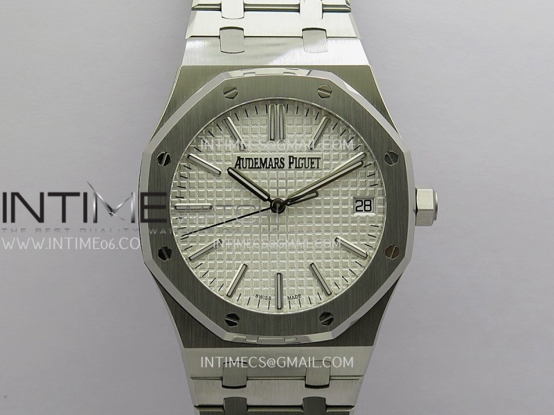 Royal Oak 41mm 15510 SS JF 1:1 Best Edition Silver Dial On SS Bracelet Super Clone DD4302 (Free Sprung Look)