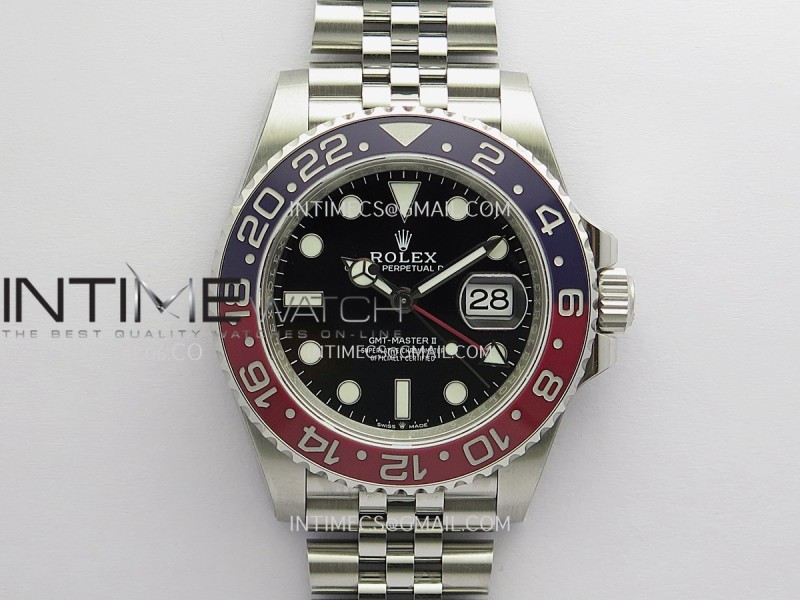 GMT-Master II 126710 BLRO V3 904L SS VSF 1:1 Black Dial On Jubilee Bracelet DD3285 CHS (Free Sprung Look)