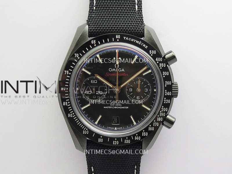 Speedmaster "Dark Side of The Moon" Real Ceramic V2 N1F 1:1 Best Edition Black Dial On Black Nylon Strap A9300