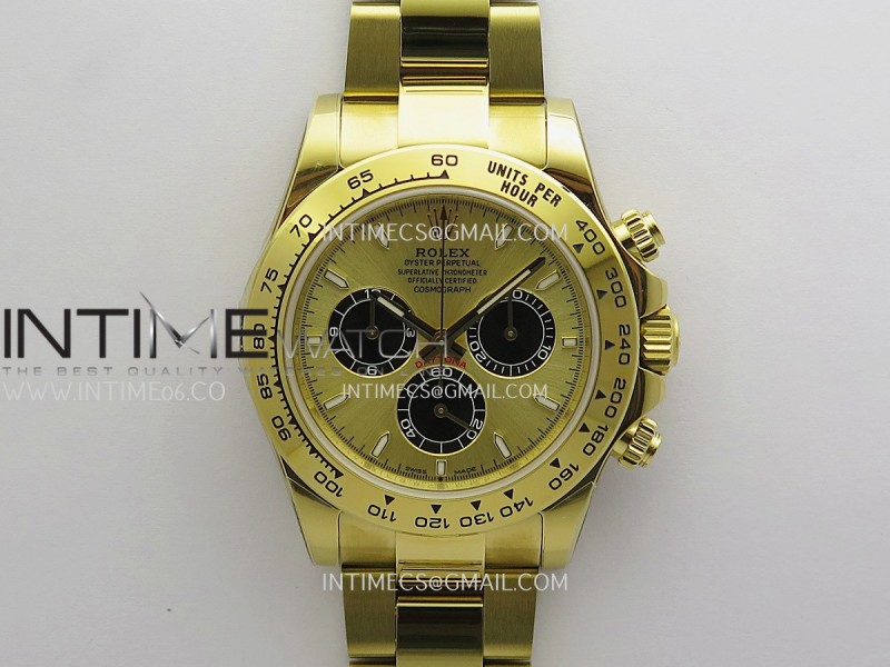 Daytona 126508 YG Gain Weight ZF 1:1 Gold Dial Black Subdial Stick Marker On Oyster Bracelet SH4131