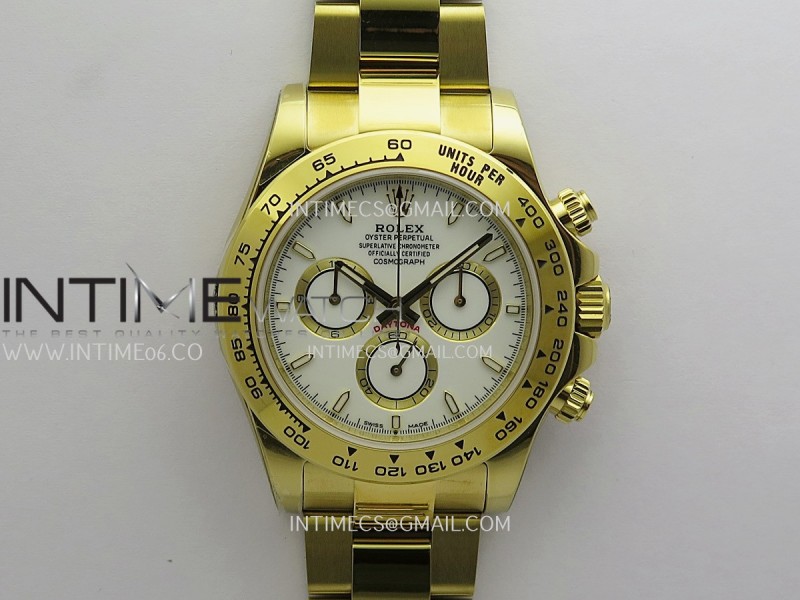 Daytona 126508 YG Gain Weight ZF 1:1 White Dial Stick Marker On Oyster Bracelet SH4131