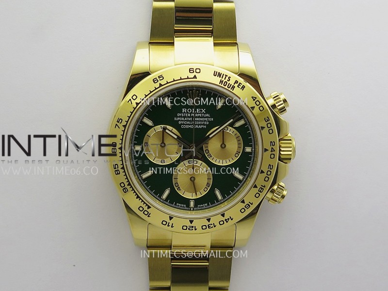 Daytona 126508 YG Gain Weight ZF 1:1 Green Dial Gold Subdial Stick Marker On Oyster Bracelet SH4131