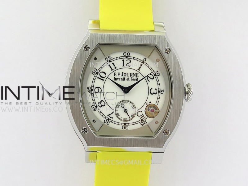 F.P.Journe Elegante SS 3EF Best Edition White Dial On Yellow Rubber Strap Quartz