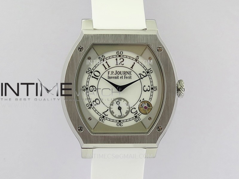 F.P.Journe Elegante SS 3EF Best Edition White Dial On White Rubber Strap Quartz