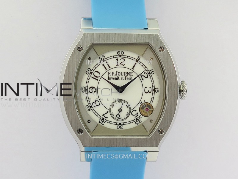 F.P.Journe Elegante SS 3EF Best Edition White Dial On Blue Rubber Strap Quartz