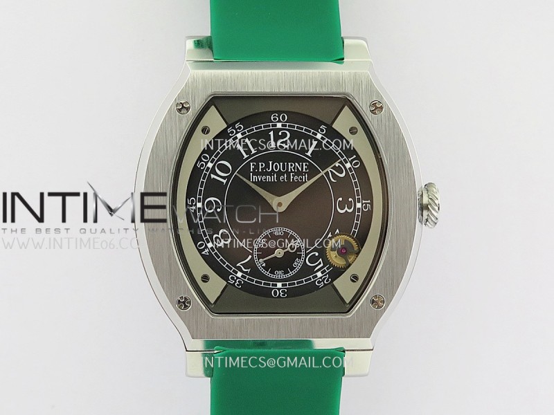 F.P.Journe Elegante SS 3EF Best Edition Black Dial On Green Rubber Strap Quartz
