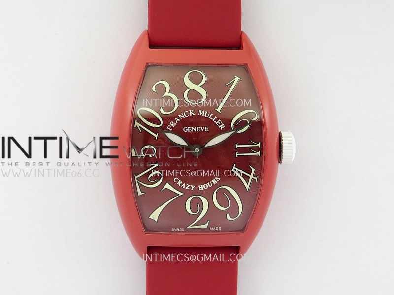 Crazy Hours Real Jumping Hour Red PVD ABF Red Dial On Red Rubber Strap A23J