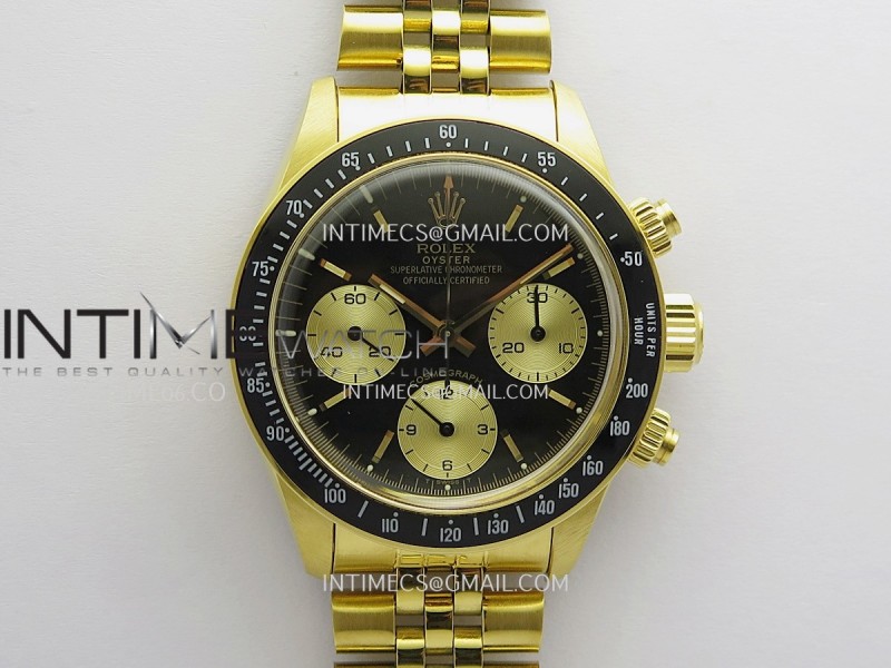 Daytona 6239 YG MSF Best Edition Black Dial Gold Subdials On YG Jubilee Bracelet Venus 75