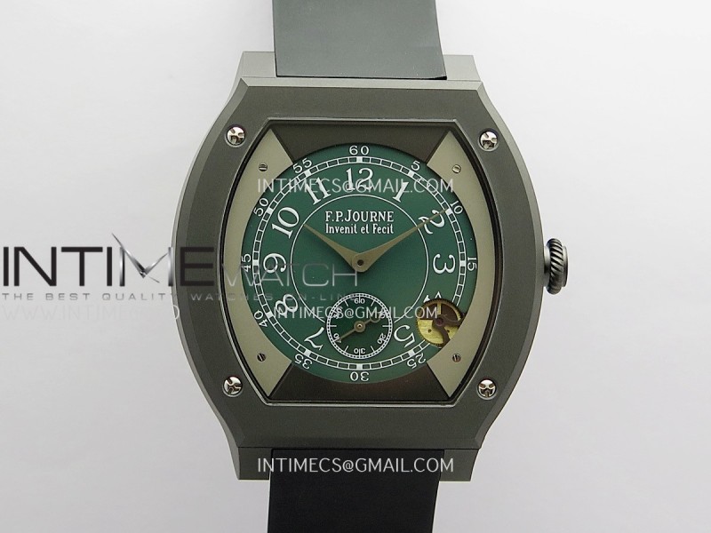 F.P.Journe Elegante PVD AVF Best Edition Green Dial On Black Rubber Strap Quartz