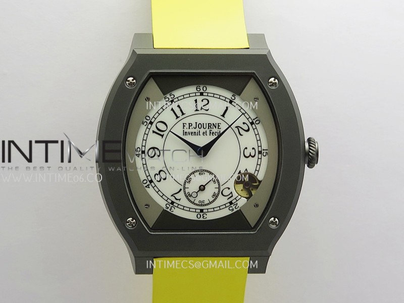 F.P.Journe Elegante PVD AVF Best Edition White Dial On Yellow Rubber Strap Quartz