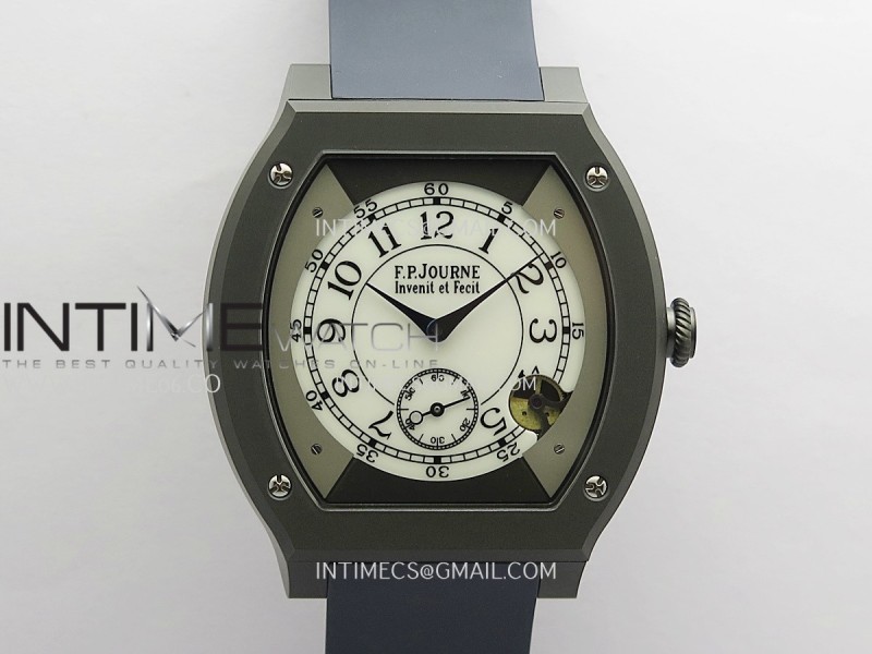 F.P.Journe Elegante PVD AVF Best Edition White Dial On Blue Rubber Strap Quartz