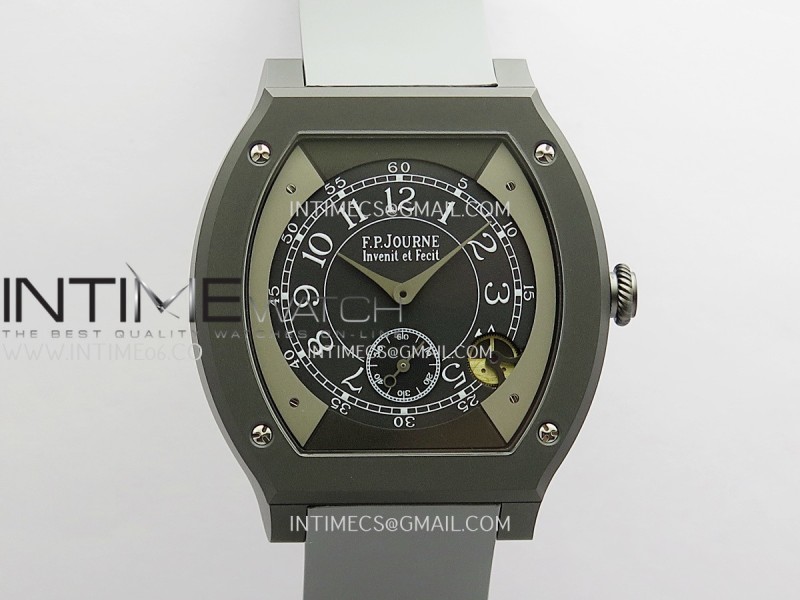 F.P.Journe Elegante PVD AVF Best Edition Black Dial On Gray Rubber Strap Quartz