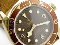 Heritage Black Bay Aluminium Bronze V2 ZF 1:1 Best Edition on Brown Leather Strap A2824 (Free Nylon Strap)