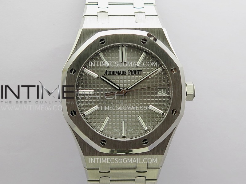 Royal Oak 41mm 15510 SS VSF 1:1 Best Edition Gray Textured Dial On SS Bracelet Super Clone DD4302