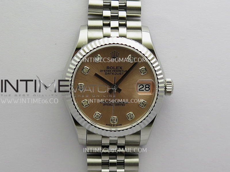DateJust 31mm SS XRF Best Edition RG Dial Diamond Marker On SS Jubilee Bracelet A2236
