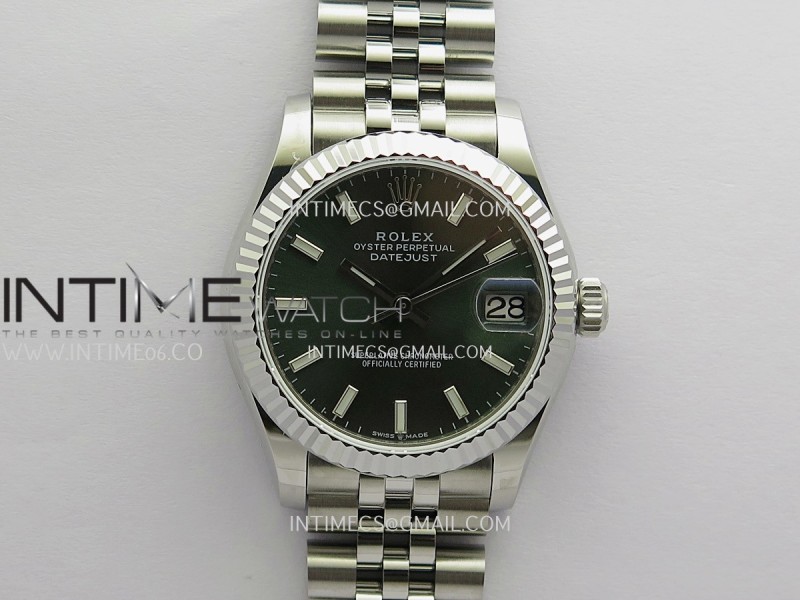 DateJust 31mm SS XRF Best Edition Green Dial Stick Marker On SS Jubilee Bracelet A2236