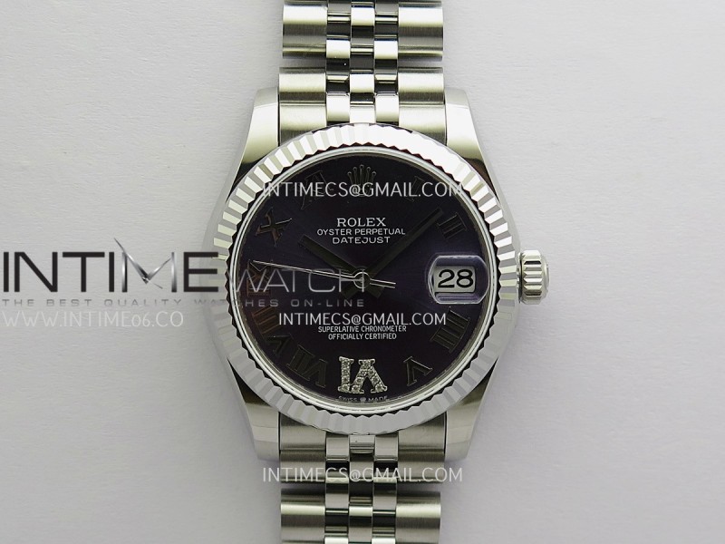 DateJust 31mm SS XRF Best Edition Purple Dial Roman Marker On SS Jubilee Bracelet A2236