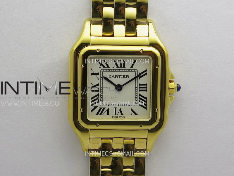Panthère Secrete Ladies 31mm YG 8848F 1:1 Best Edition White Dial On YG Bracelet Ronda Quartz