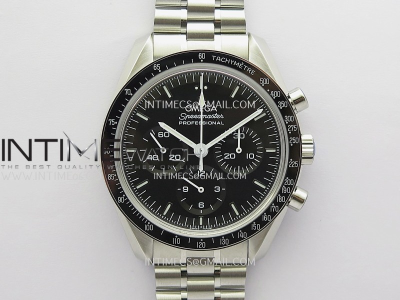 Speedmaster Professional 42mm SS SMF 1:1 Best Edition Black Dial White Handset On SS Bracelet A3861