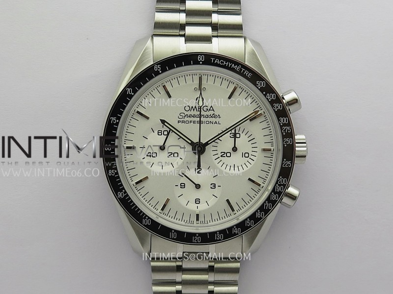 Speedmaster Professional 42mm SS SMF 1:1 Best Edition Silver Dial Silver Marker On SS Bracelet A3861