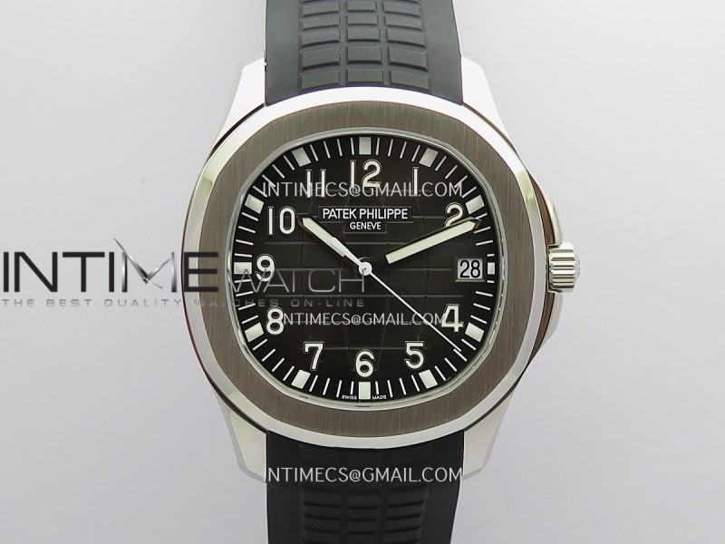 Aquanaut 5167 SS Real Super Clone Umi 1:1 Best Edition Gray Dial On Black Rubber Strap JH330