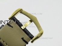 Ronde Louis Cartier YG UT Best Edition White Dial Diamond Bezel on Black Leather Strap