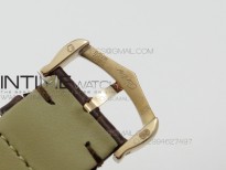 Ronde Louis Cartier RG UT Best Edition White Dial Diamond Bezel on Black Leather Strap