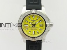 Seawolf SS 1:1 Best Edition SuperLumed Yellow Dial Sticks Markers on Rubber A2824(Super Thick Crystal)