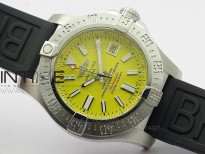 Seawolf SS 1:1 Best Edition SuperLumed Yellow Dial Sticks Markers on Rubber A2824(Super Thick Crystal)