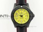 Seawolf DLC Best Edition SuperLumed Yellow Dial on leather Strap A2836(Super Thick Crystal)