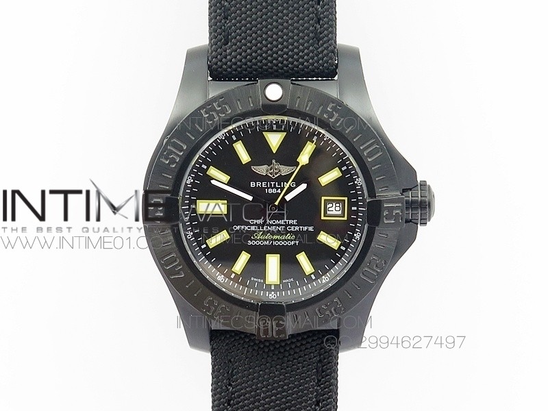 Seawolf DLC Best Edition SuperLumed Black Dial on Nylon Strap A2836(Super Thick Crystal)