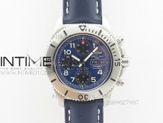 SuperOcan SteelFish SS Blue Dial on Blue Leather Strap A7750