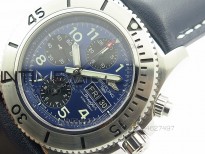 SuperOcan SteelFish SS Blue Dial on Blue Leather Strap A7750