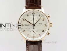 Portuguese IW371480 ZF V3 1:1 Best Edition RG White dial on Brown Leather Strap A79350 (Slim Movement)